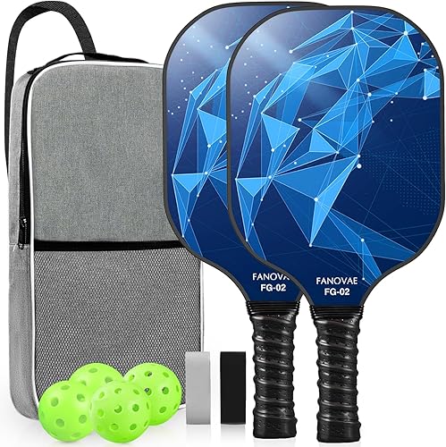 Miniatura 10 de Palas de pickleball aprobadas por USAPA de fibra de carbono/fibra de vidrio, juego de 2/1 con bolsa/cubierta, juego de paletas de pickleball para
