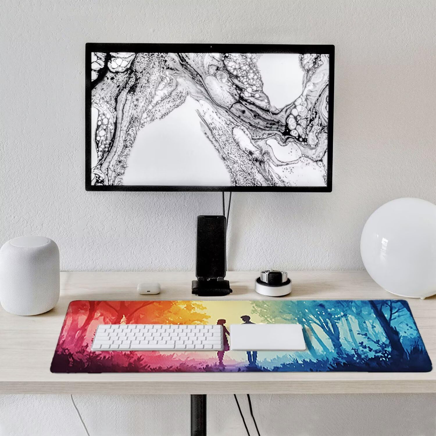 Podkładka pod mysz do gier XXL duża mysz 1600 x 800 mm, duża podkładka pod biurko z antypoślizgową gumową podstawą dla graczy, poprawia precyzję i szybkość (pary lilii wodnych) o-760