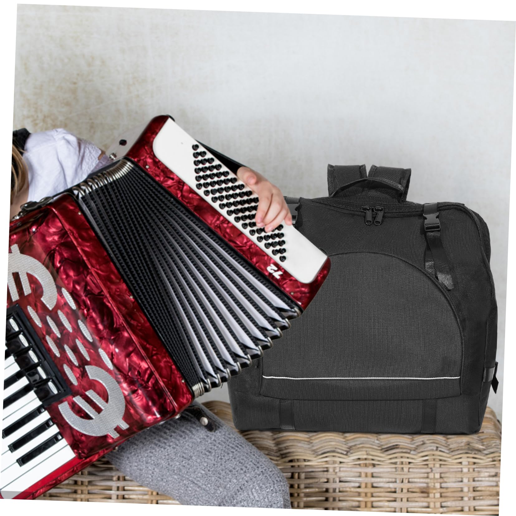Paquet à Dos Pour Accordéon Basses Étui Épais Oxford Résistant Porte-instrument Confortable Bretelles Ajustables Adapté Aux Garçon Et Filles Et Adultes