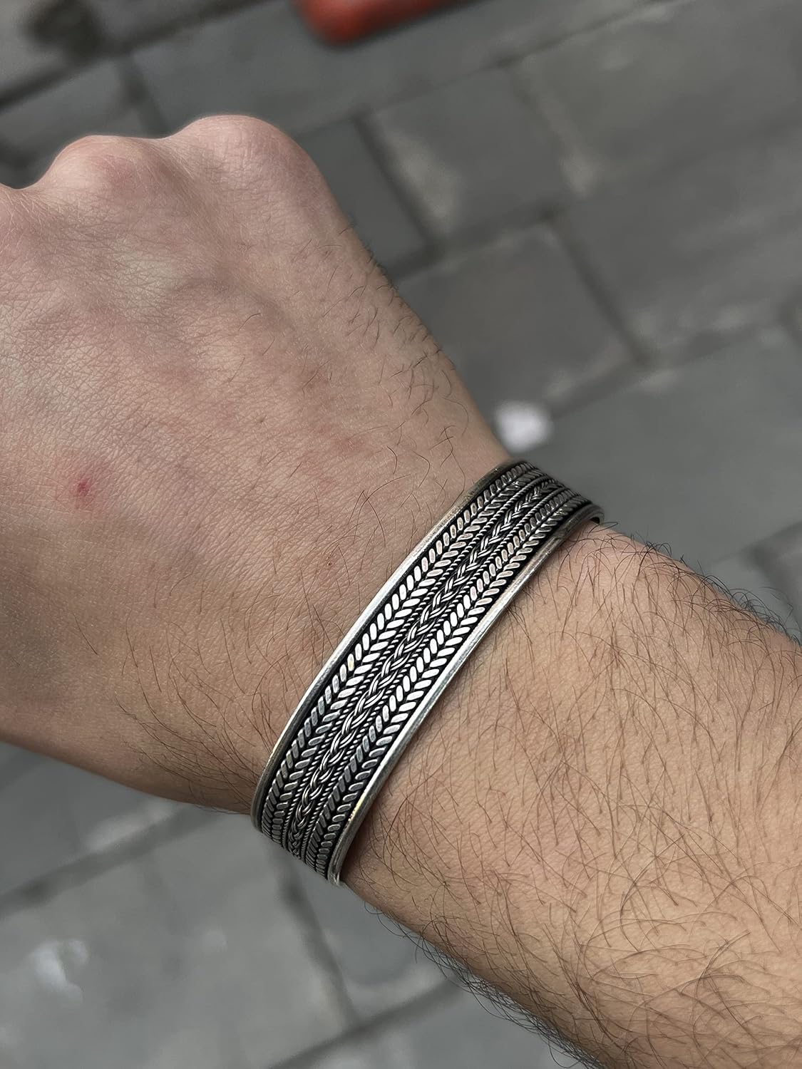 Men Silver Bracelet, Handmade Cuff Bracelet, Sterling Silver Bracelet, Adjustable Silver Bracelet, 925k Sterling Silver Vintage Bracelet
