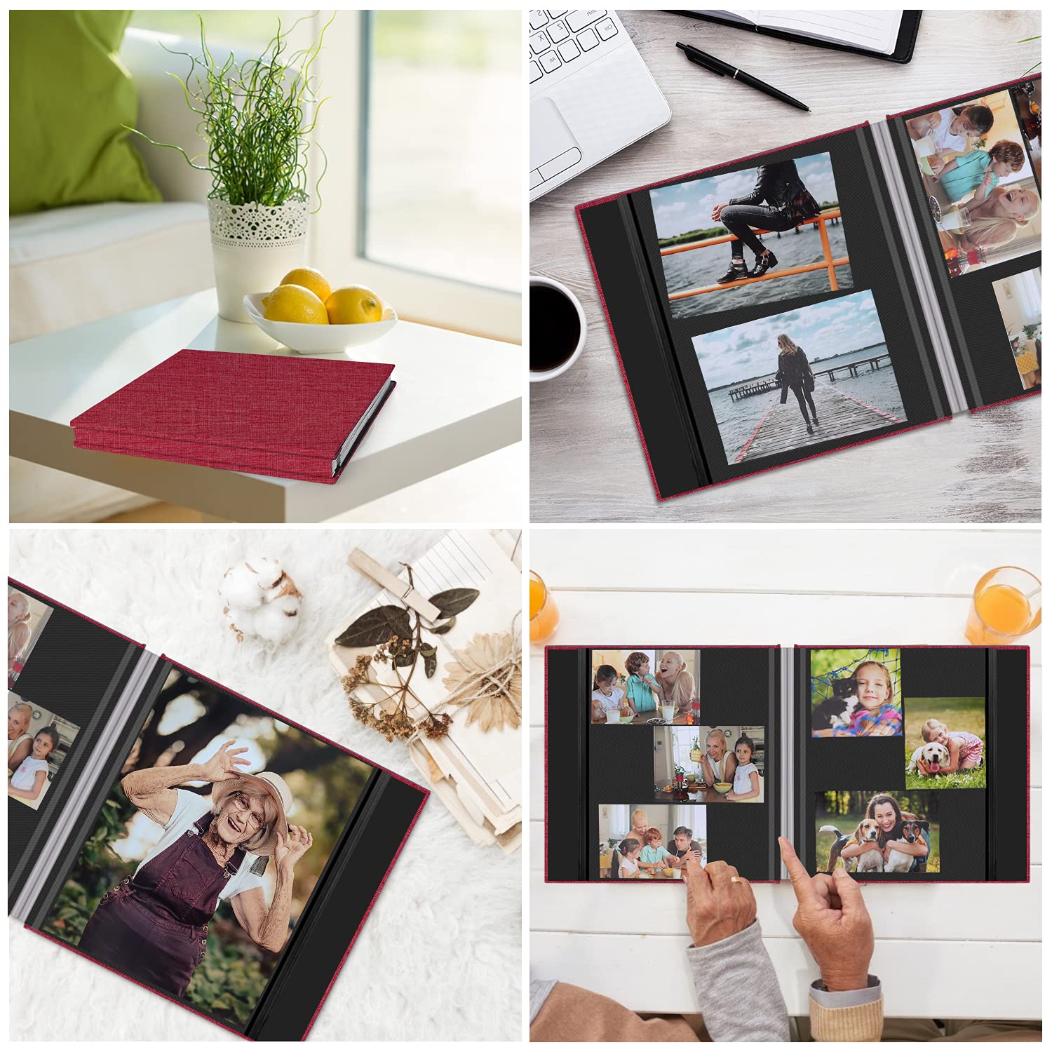 Zesthouse Album photo auto-adhésif à 60 pages avec pages adhésives pour photos de famille et de mariage avec stylo métallique 7,6 x 12,7 cm, 10,2 x 15,2 cm, 12,7 x 18,8 cm, 20,3 x 25,4 cm