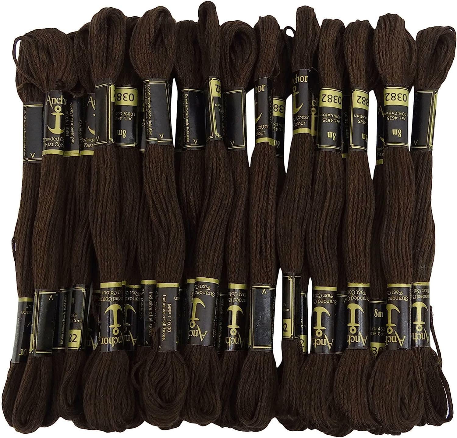 Premium Anchor Thread Stranded Cotton Skiens Cross/Long Stitched Embroidery Thread Floss for Hand and Machine Sewing (Pack of 25 Pieces) (Shade - 382)-image-21