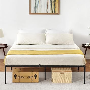 coucheta Queen Bed Frame with Storage 13 Inch Metal Platform Bed Frame with Steel Slat Support No Box Spring Needed Heavy Duty Queen Size Bed Frame Mattress Foundation Easy to Assemble Queen