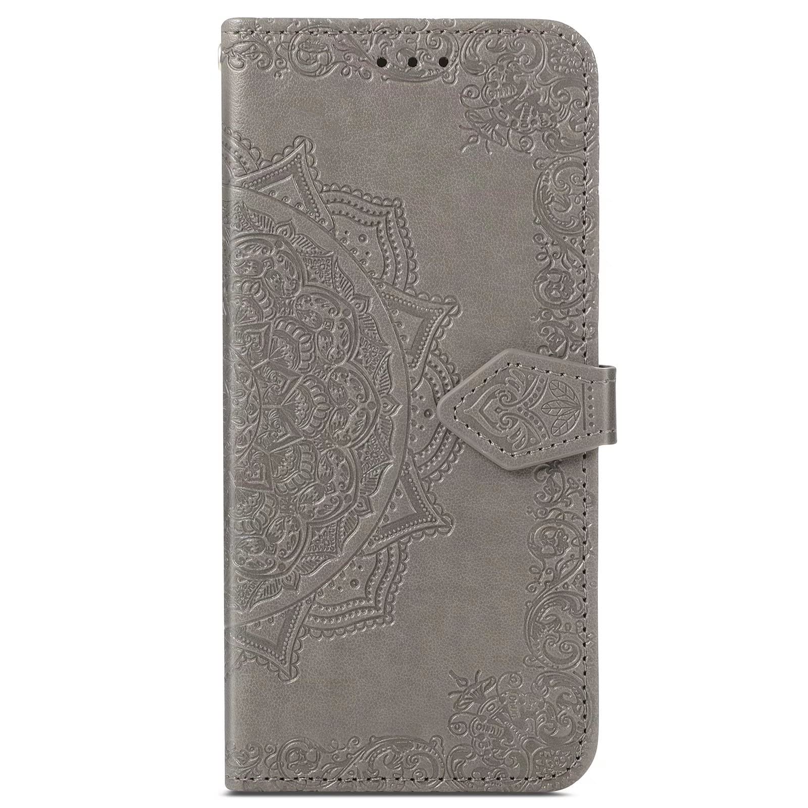 BoerHang Case for Alcatel TCL 30 XL, Flip Wallet Leather Case with Card Slot, Premium PU Leather, Bracket Phone Case for Alcatel TCL 30 XL.(Grey)