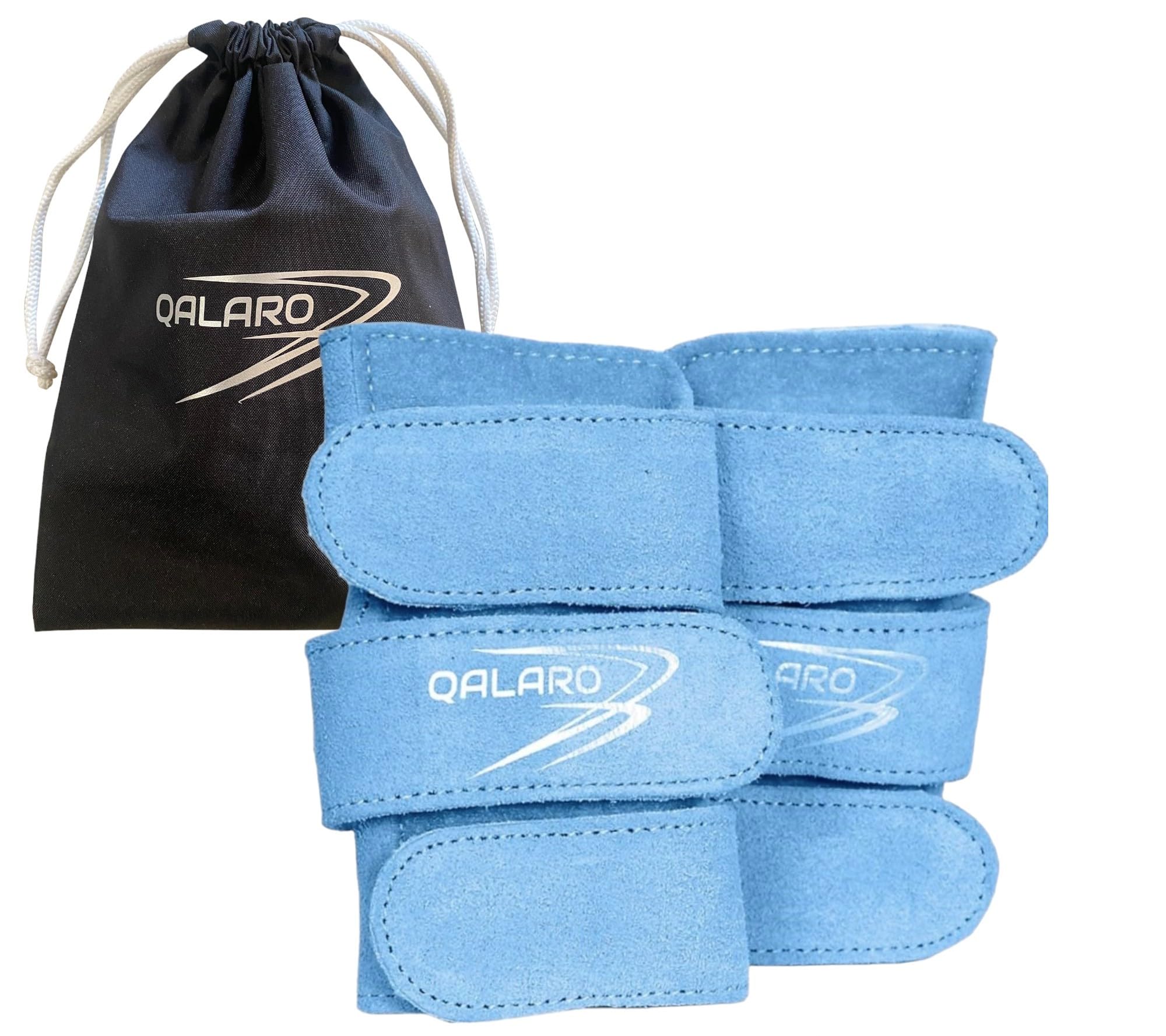 QALARO Suede Wrist Supports (Pair) with Bag | Gymnastics, Acrobatics, Cheer Adjustable Wrist Guards | Wrist Injury Prevention | Wrist Support Brace | Hand Wraps