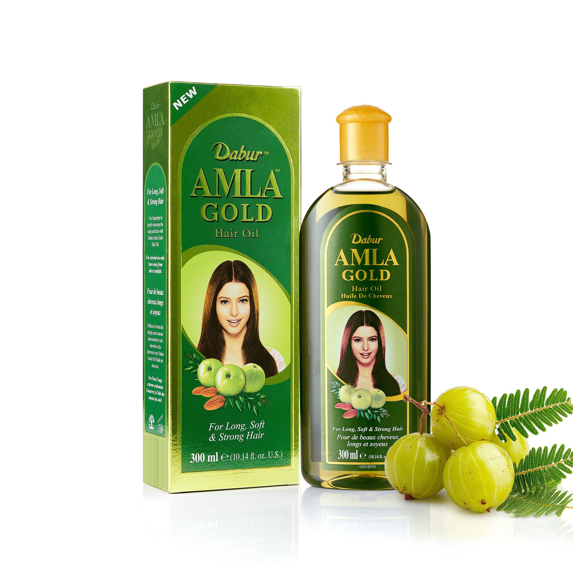 Dabur Amla Gold Hair Oil - 300ml | For Naturally Beautiful, Long, Soft & Strong Hair | Blend with Almond, Amla & Henna | For Root To Tip Nourishment