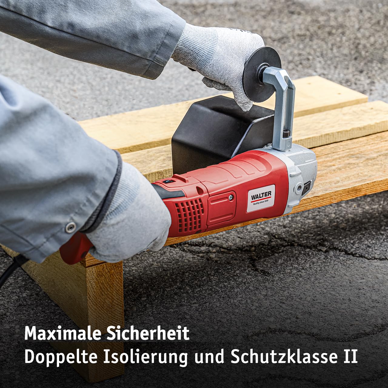 WALTER Bürstenschleifer 1300W – Leistungsstarker Walzenschleifer, Schleifmaschine für Außenrenovierungen, Satiniermaschine & Polierer, variabler Drehzahlbereich (900-3200 U/min), 180 mm Pad + Zubehör