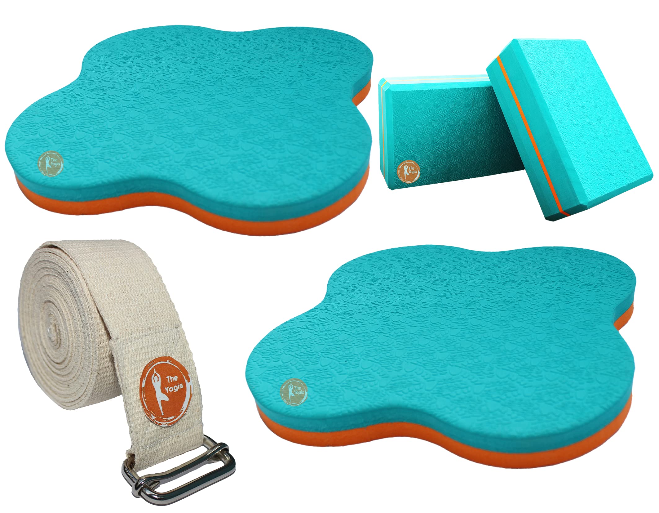 The Yogis Yoga Knee Pads, Yoga Mat Pads, Yoga Knee Support (ice Blue Knee pad pc-2+ Block+Belt) (B0B8K3F7BJ) Amazon Price History, Amazon Price Tracker