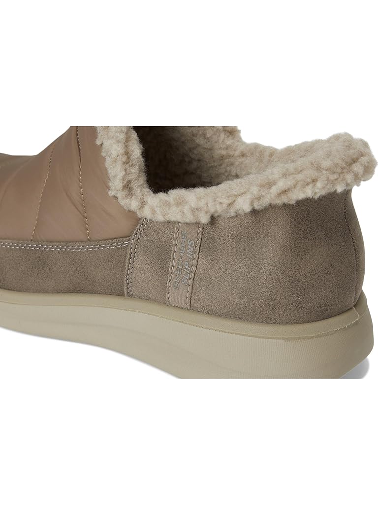 Taupe SKECHERS Cozy Escape - Snow Puff Hands Free Slip-ins