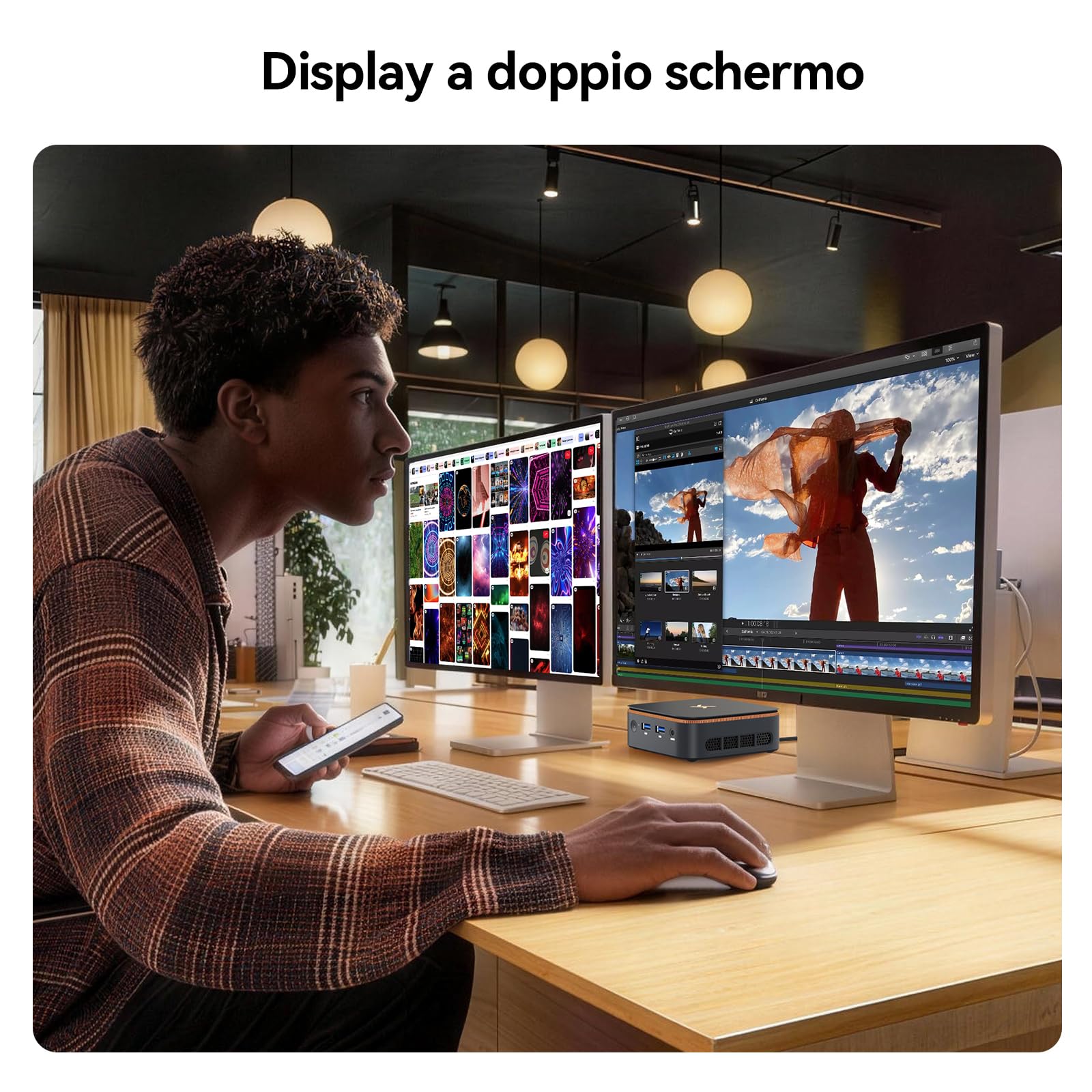 Huidun 2026 H50 Mini PC Win 11 Pro, AMD Ryzen 3300U, 8GB RAM 256GB SSD, Doppio 4K@60Hz HDMI+DP, WiFi 5/BT 4.2, Mini Desktop Computer per Casa, Ufficio e Salotto,Garanzia di 3 anni
