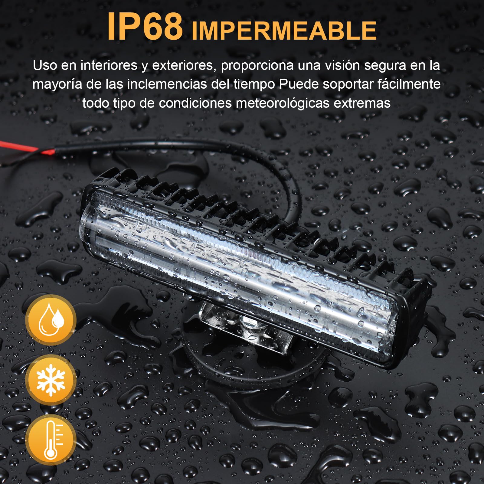 Dinfu 2 x 20W LED Estroboscopica Carretilla Elevadora con base magnética, luces de advertencia laterales 12 V-80V para camión tractor, carretilla elevadora, emergencia, coche