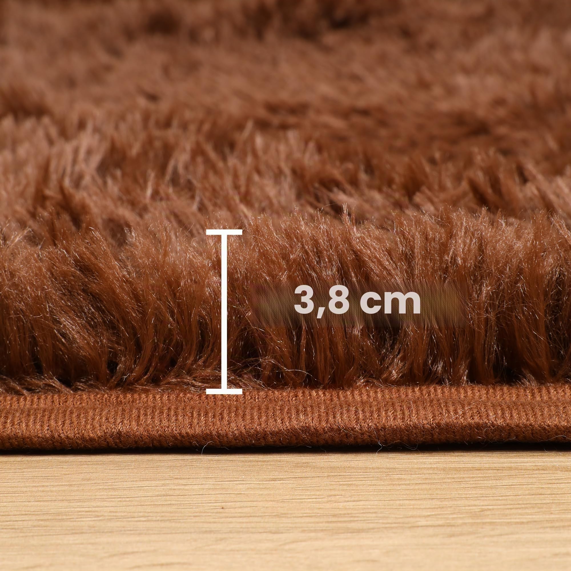 Oxford Homeware Tapis Salon – Grands Tapis Marron pour Chambre 80x150 cm – Tapis de Chevet Moderne, Doux, Antidérapant, Lavable pour Moquettes de Sol