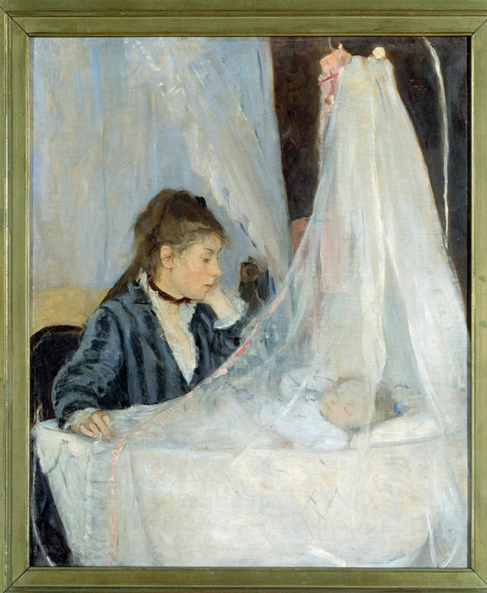 Serendipitp No Frame Vintage Wall Art Canvas Nordic Poster Canvas Print Picture The Cradle Representation Of The Artist Sister Edma By Berthe Morisot Wall Art Poster For Home Decor 60X90cm