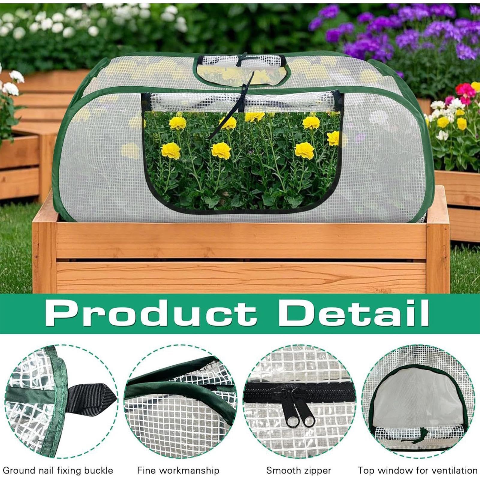 Invernadero Portátil Protectora Impermeable | Cubierta de Invernadero para Bancal Elevado Para Interior y Exterior, Jardín, Patio, Balcón, Verduras, Flores, Frutas y