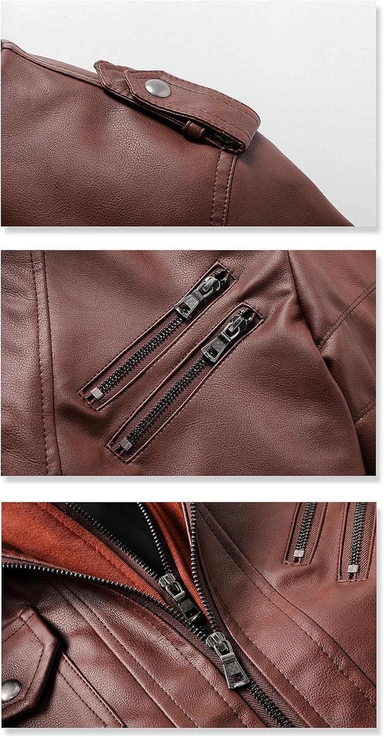 ジャケット・アウター PU leather high neck zip blouson 71L2j9d8uWL._UY350_.jpg