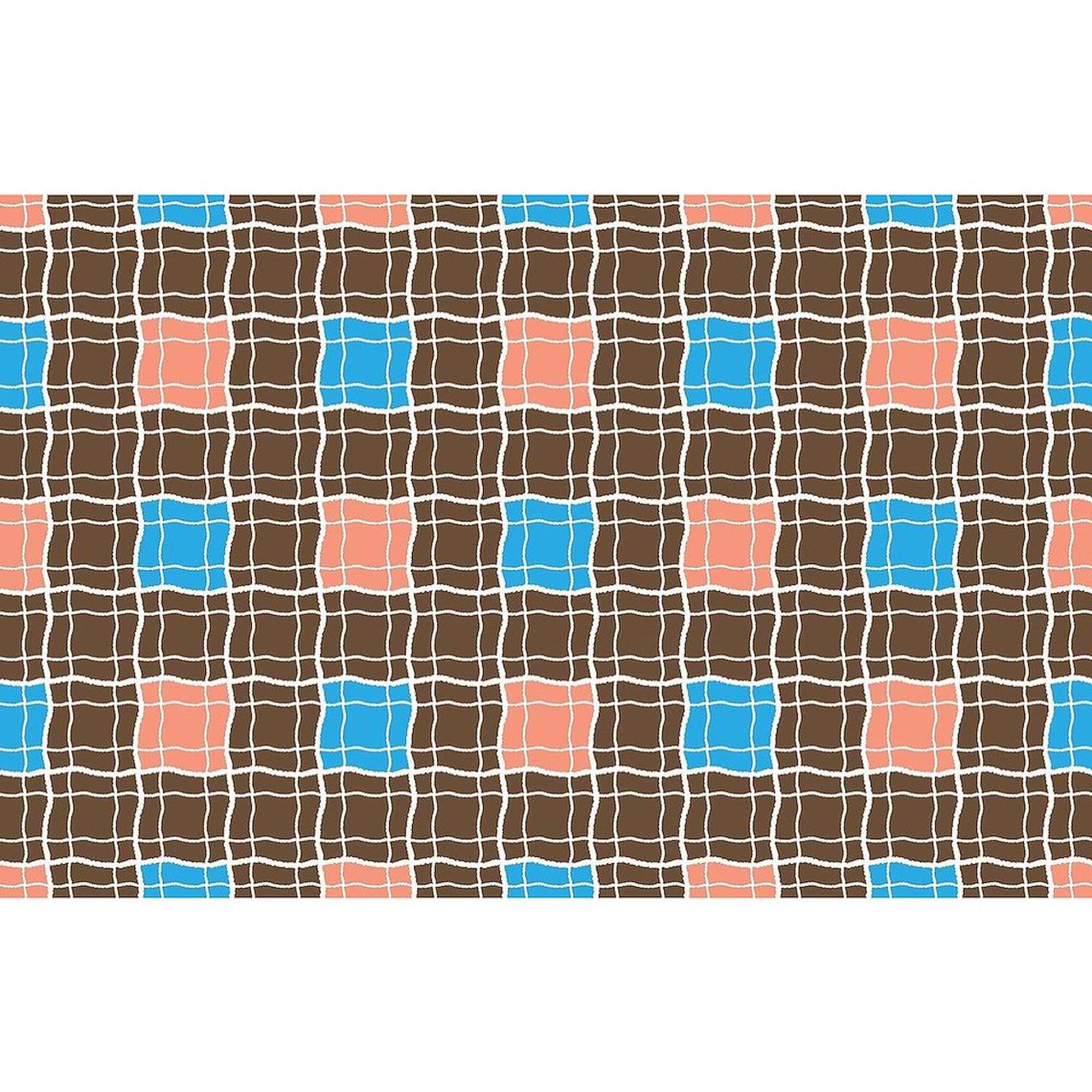 CafePress Brown Pink And Blue Checkered Plaid 4