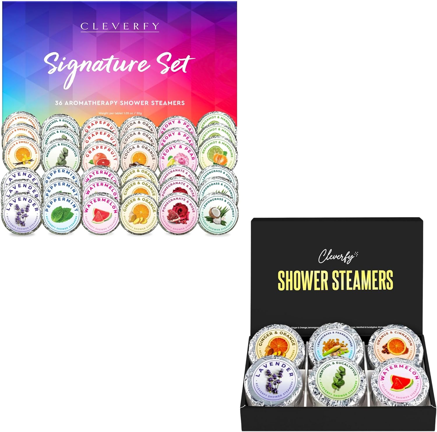 Cleverfy Shower Steamers Aromatherapy for Women and Men – 36 x 2 Pack