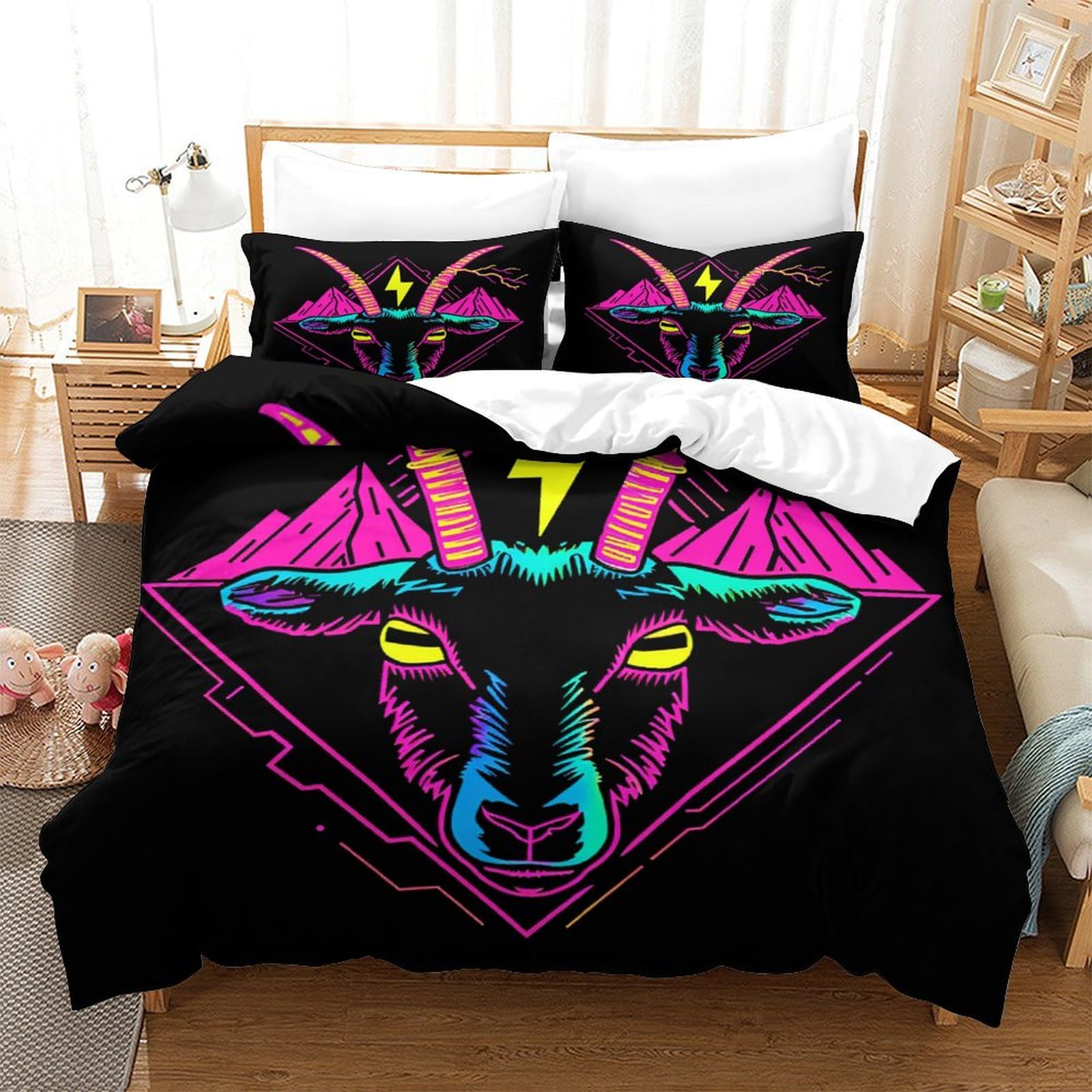 Stampato in 3D Pronipote tibetano Copertina Stampata Microfibra Disegnata Biancheria Da Letto Stile Morbido Con 2 Federe,Double（200x200cm）, Per Adolescenti E Adulti