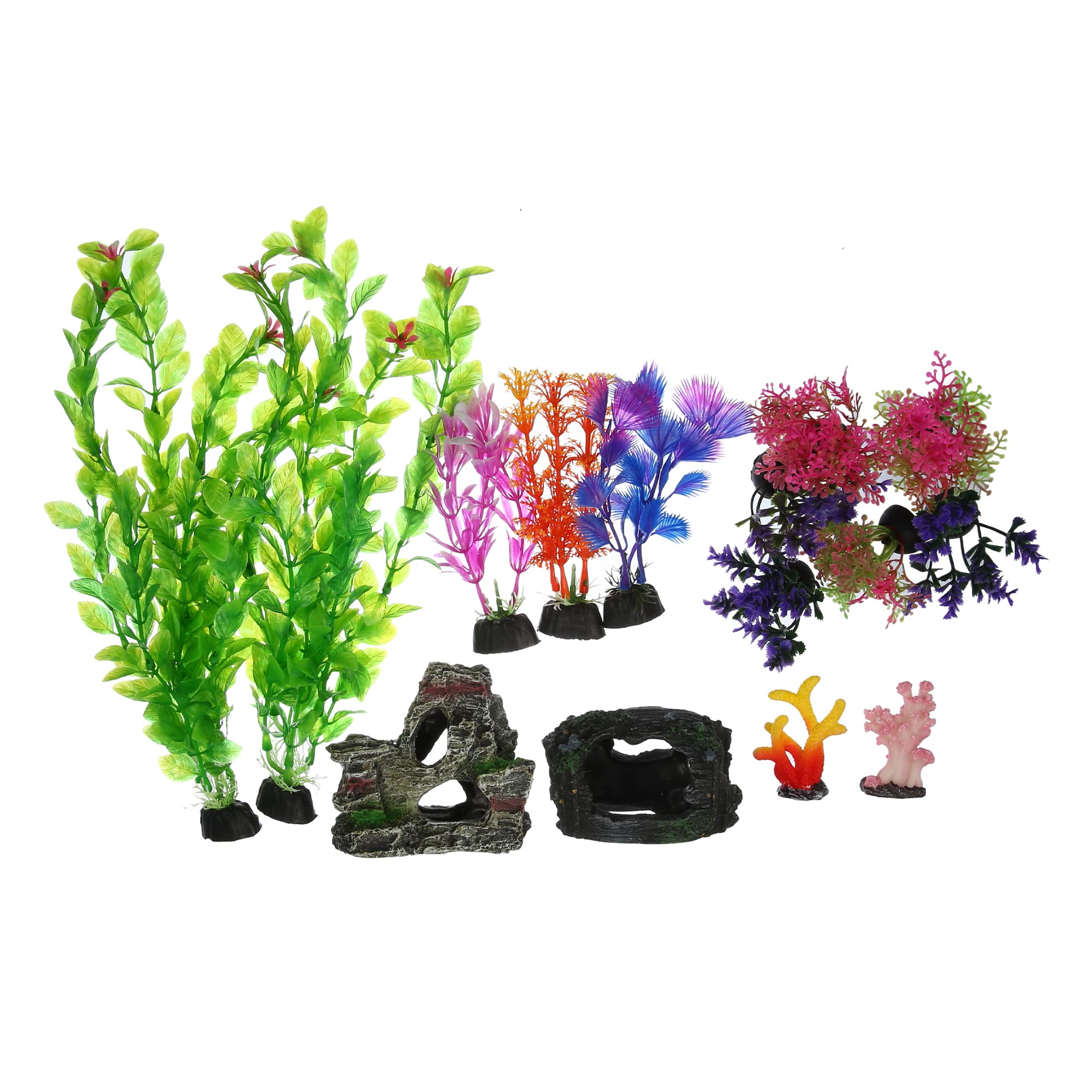 VOCOSTE Acuario Plantas Kit, Artificial Peces Tanque Decoración Plástico Plantas Juego
