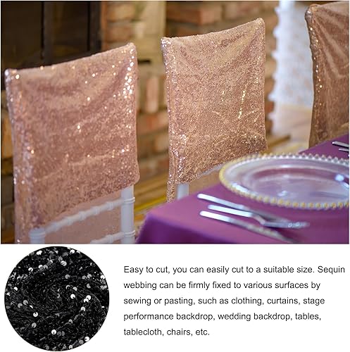 Miniatura 9 de Tela iridiscente de lentejuelas de terciopelo brillante de 2 yardas, tela brillante, para vestido de lino, telón de fondo de cumpleaños, decoración