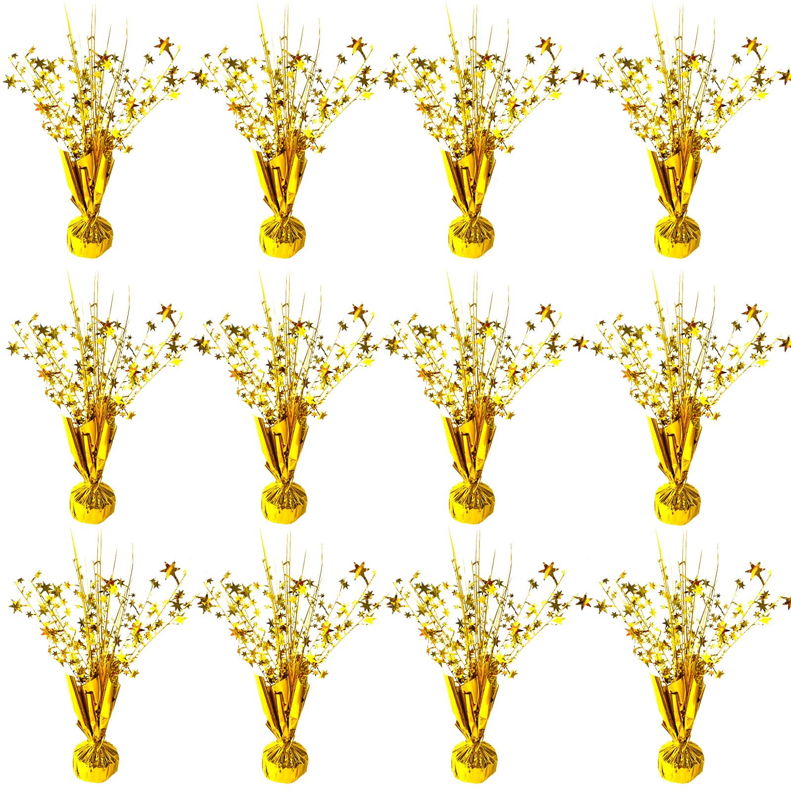 FUBININA 12 Pack Metallic Foil Spray Centerpiece Star Table Decoration Burst Table Centerpieces for Birthday New Years Nye Wedding Anniversary