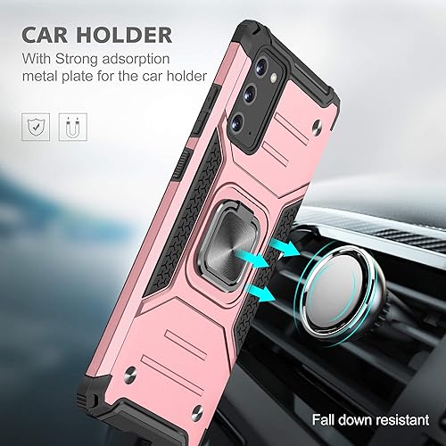 Miniatura 4 de Asuwish Funda compatible con Samsung Galaxy Note 20 y protector de pantalla de vidrio templado, soporte de anillo con soporte para teléfono Glaxay