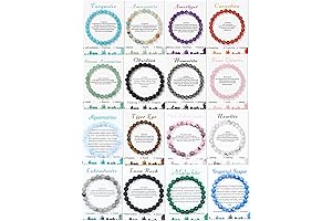 16PCS Natural Crystal Bracelets in Bulk for Women