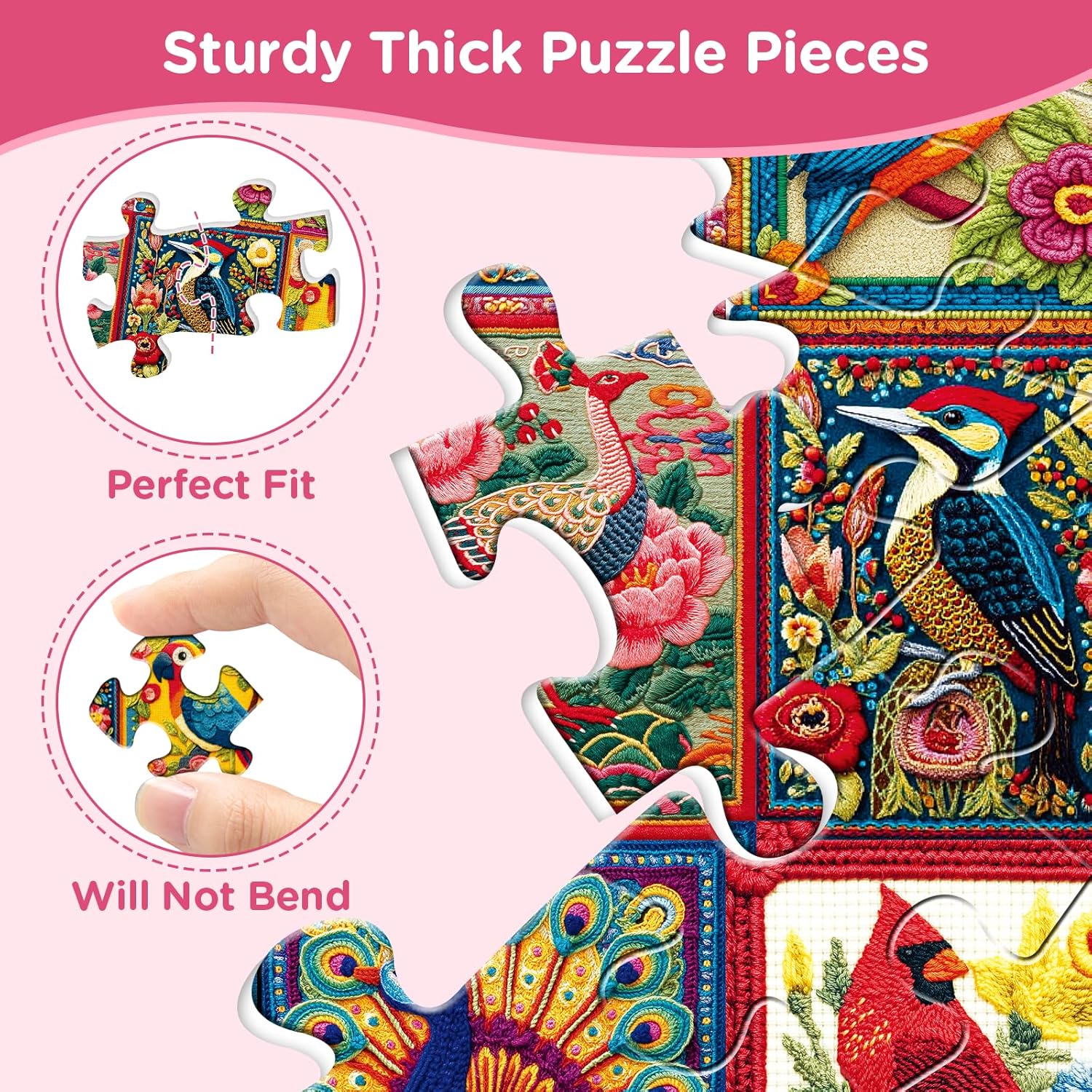 Puzzles for Adults 500 Pieces,Bird Jigsaw Puzzles 500 Pieces,Hummingbird Owl Jigsaw Puzzle for Adult Elderly Animal Puzzles for Men Women with Letters on Back 1:1 Poster Gift Toy 20.5x15 in