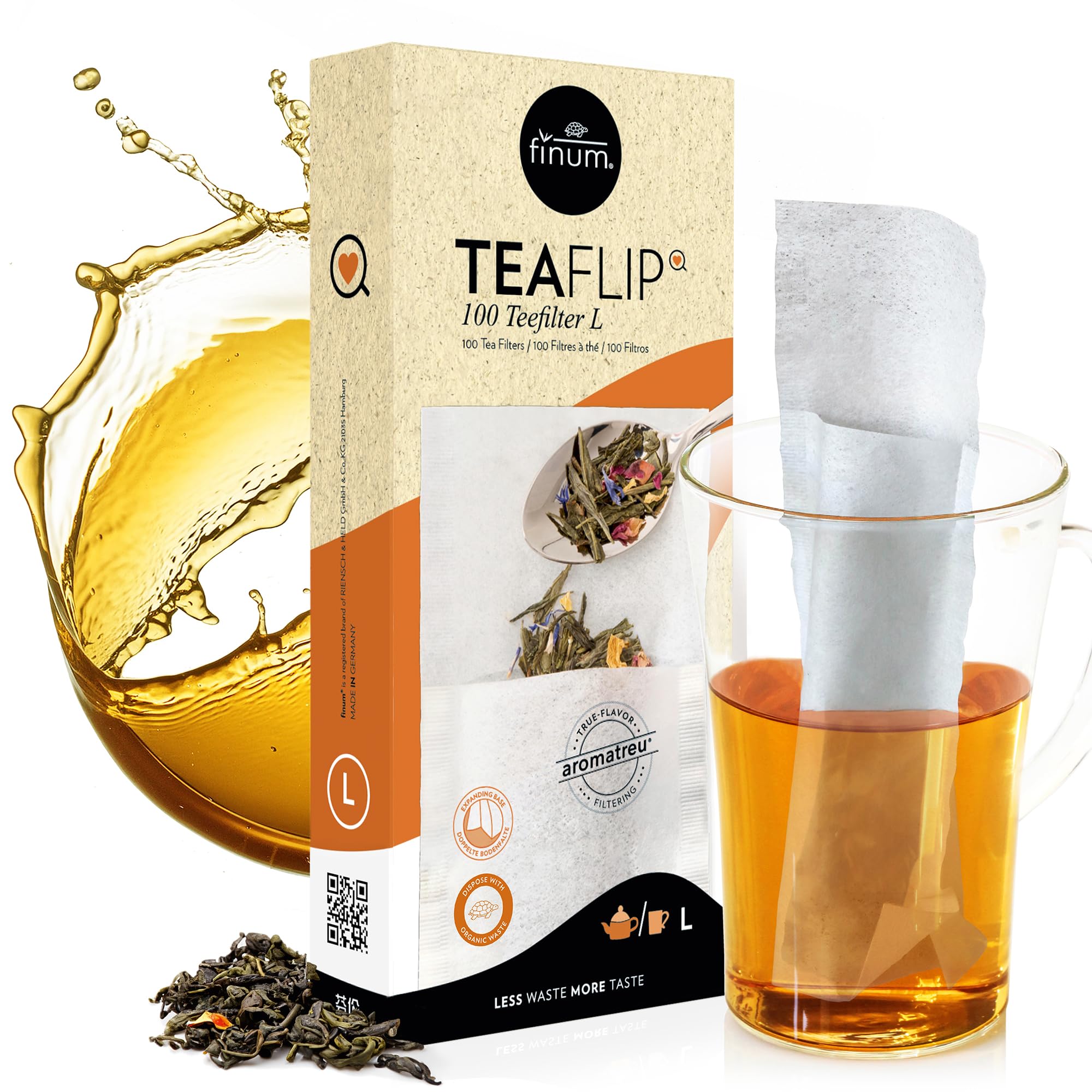 Finum - Filtros para té (Papel,100 Unidades, Talla L)