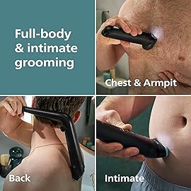 Philips Norelco Body Groomer 7000 Series, Waterproof Men\'s Full Body Groomer with Travel Case, Triple Protect Shave System & Body Hair Trimmer with Contour-Following 2D Flexing Head, BG7490/50