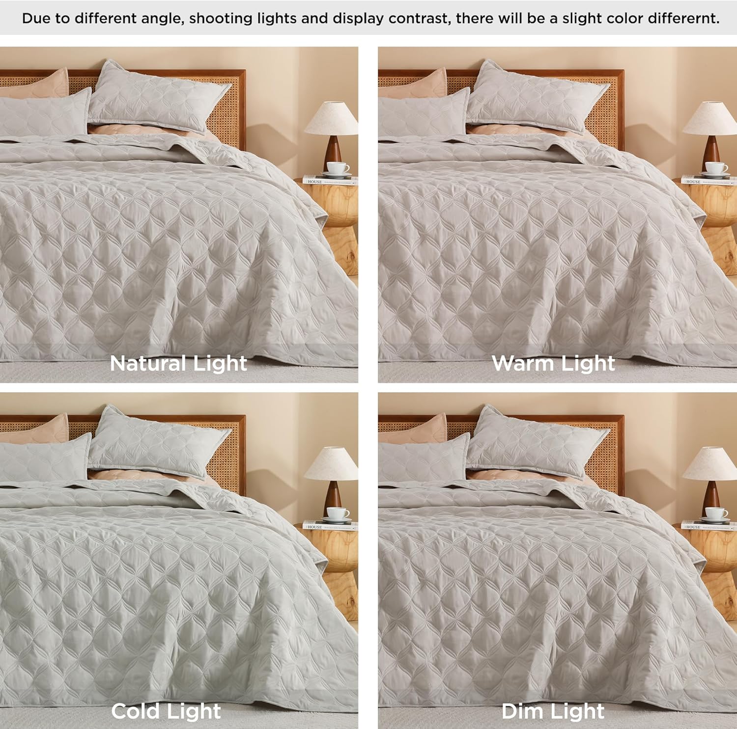 Litanika Queen Quilt Bedding Set, Linen Summer Lightweight Soft Comforter Bedspreads & Coverlets, Boho Farmhouse Bedding Cover Bed Decor All Season, 3 Pieces (1 Quilt, 2 Pillowcases)