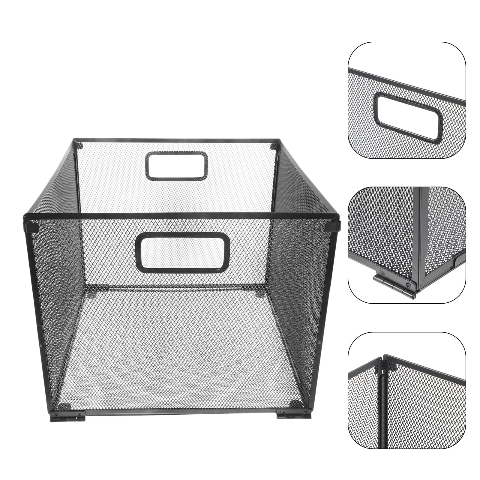 Porte-dossiers Suspendu en Fer Noir Pliable, Organisateur de Bureau Facile à Nettoyer Cadre en Maille, pour Rangement et Organisation sur Bureau
