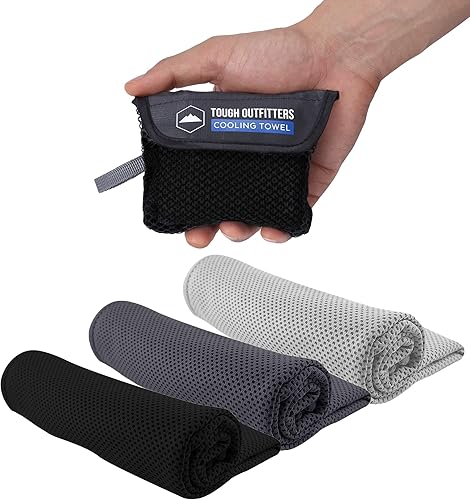 Tough Outdoors Toallas de enfriamiento para cuello y cara, toalla de enfriamiento para el cuello para clima caliente, yoga, deportes, golf, sudor,