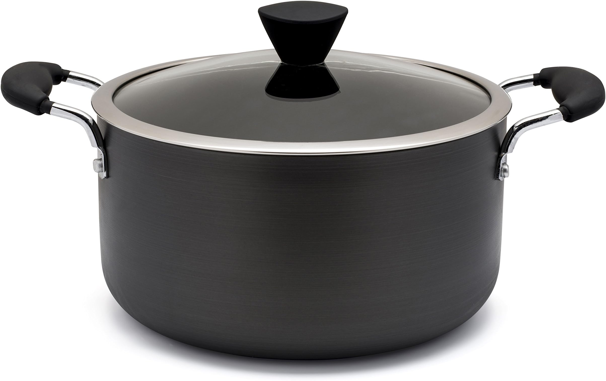 Zinel 4155 Non-Stick Stockpot/Casserole with Hard Anodised Induction Base, Grey, 30cm