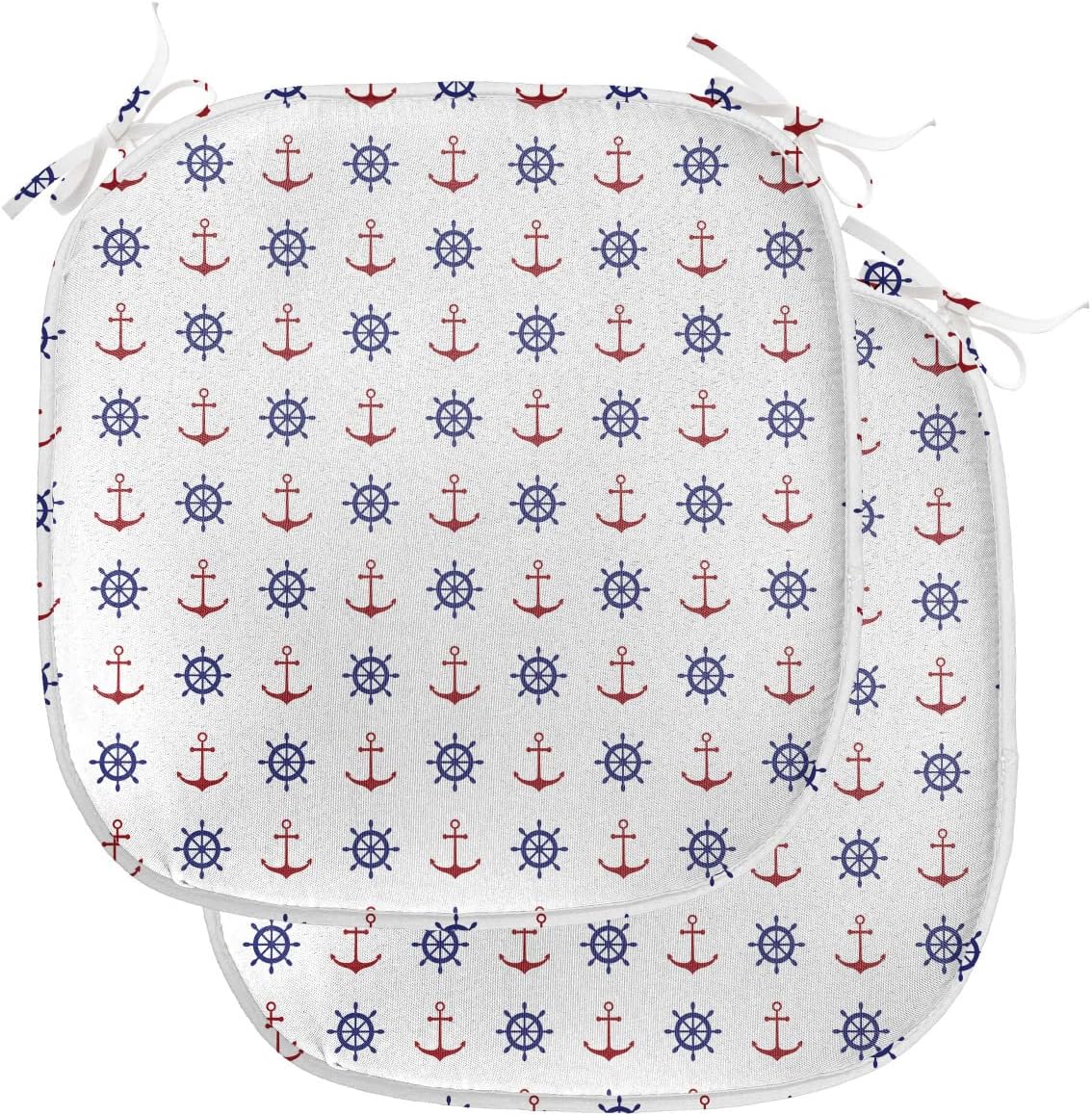 ABAKUHAUS Anker Dining Chair Pads, Anchor and Ship Wheels, Decorative