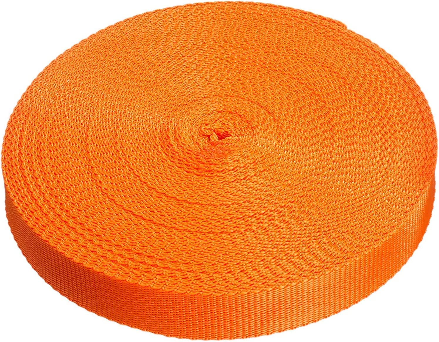 25mm x 50m Webbing Roll Polypropylene for DIY, Straps, Harnesses, Lashing and more | 970lb / 440kg breaking strain | Made in UK (Orange, 50) — image 1