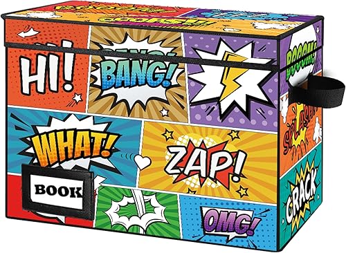 Collection - Caja de almacenamiento para cómics, protector de cómics, 15.8 x 7.8 x 11.8 pulgadas, caja corta plegable para cómics, capacidad para
