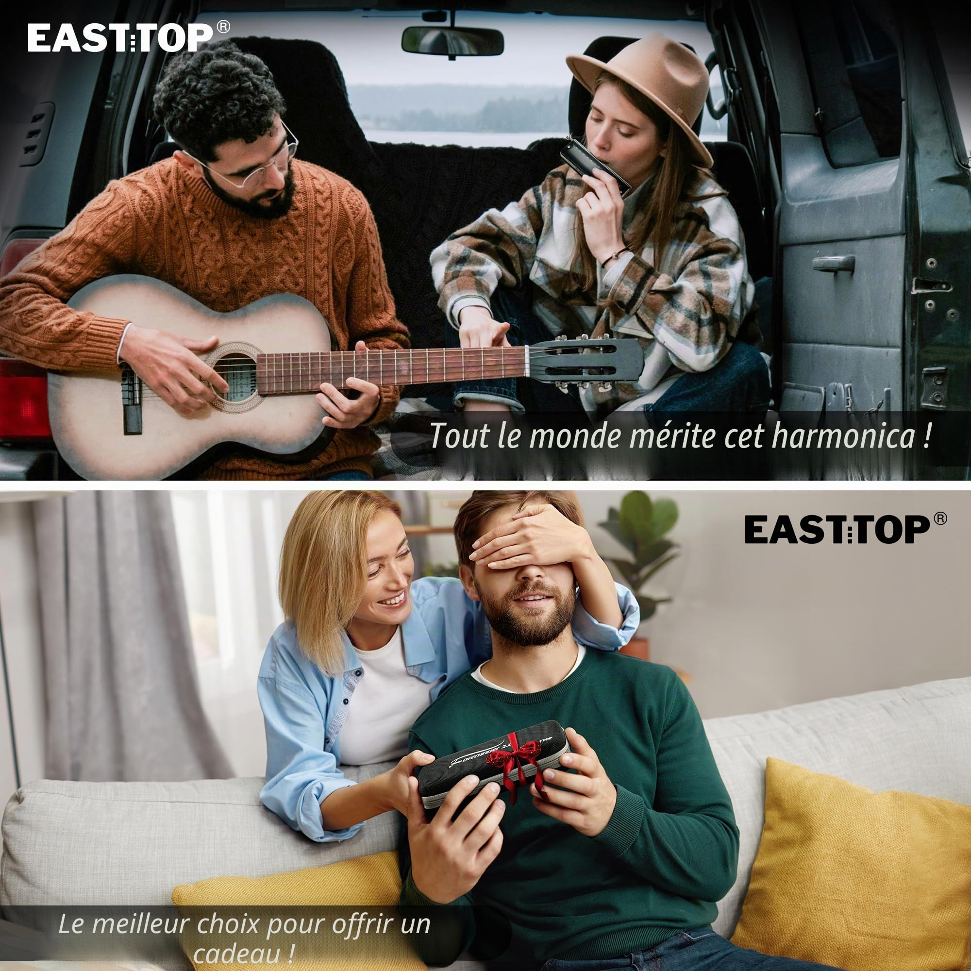 EAST TOP Forerunner 2.0 Sans Valves Harmonica chromatique à 12 trous 48 tons touche en C pour adultes, débutants et étudiants