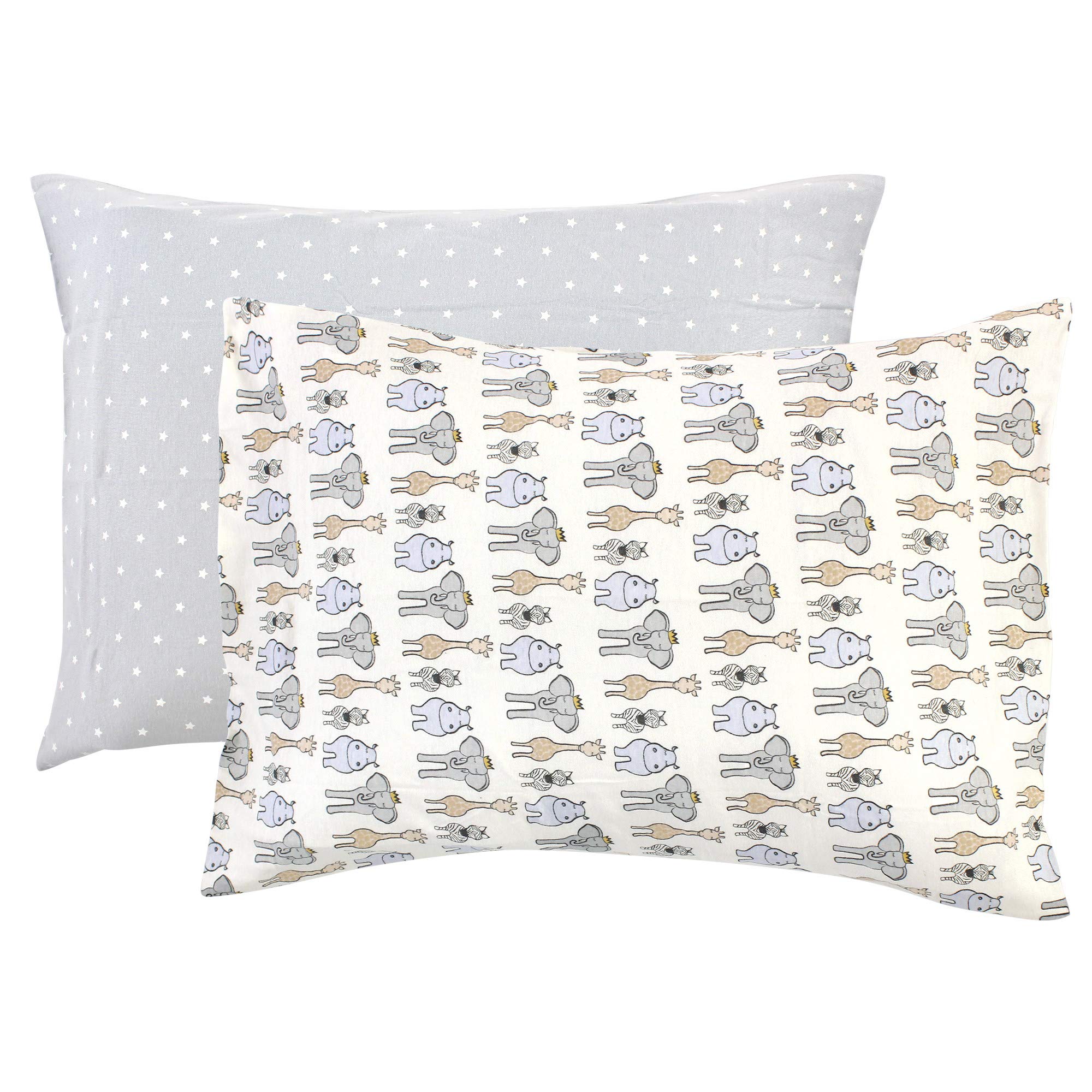 Hudson Baby Unisex Baby and Toddler Cotton Toddler Pillow Case, Royal Safari, One Size