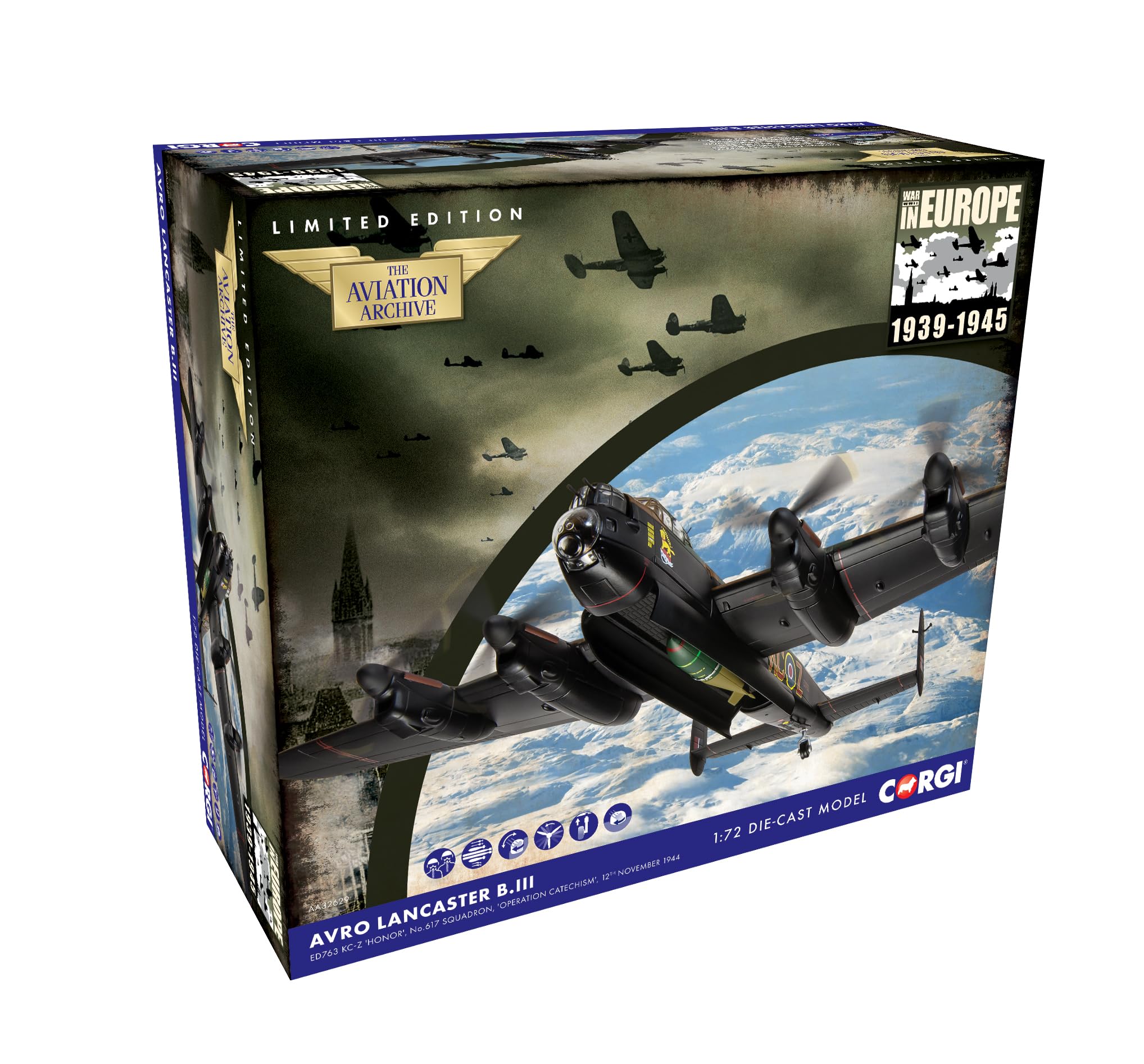 c*d様 Corgi航空機模型 AVRO LANCASTER B Mk.I Amazon.com: Corgi AA32629 Avro Lancaster BIII, ED763 'KC-Z' “Honor
