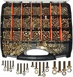 918PCS Grade 8.8 Metric Bolt Assortment - M6 M8 M10 M12 - Nut and Bolt Assortment, Nut and Bolt Kit (16-50mm), Yellow Zinc Plated, Corrosion Resistant, Metric Bolts and Nuts Assortment Kit - 18 Sizes