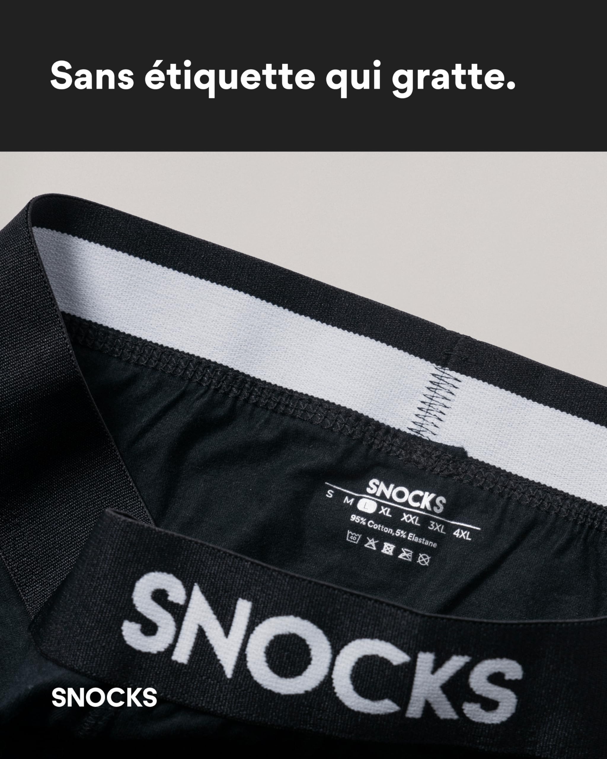 Snocks Boxer Homme Coton – Lot de 6 – Caleçons en Coton Bio GOTS | Confort Maximum sans Étiquette, Ne S’enroule Pas, Ne Coupe Pas – Sous-Vêtements Respirants pour Toutes Tailles S-5XL