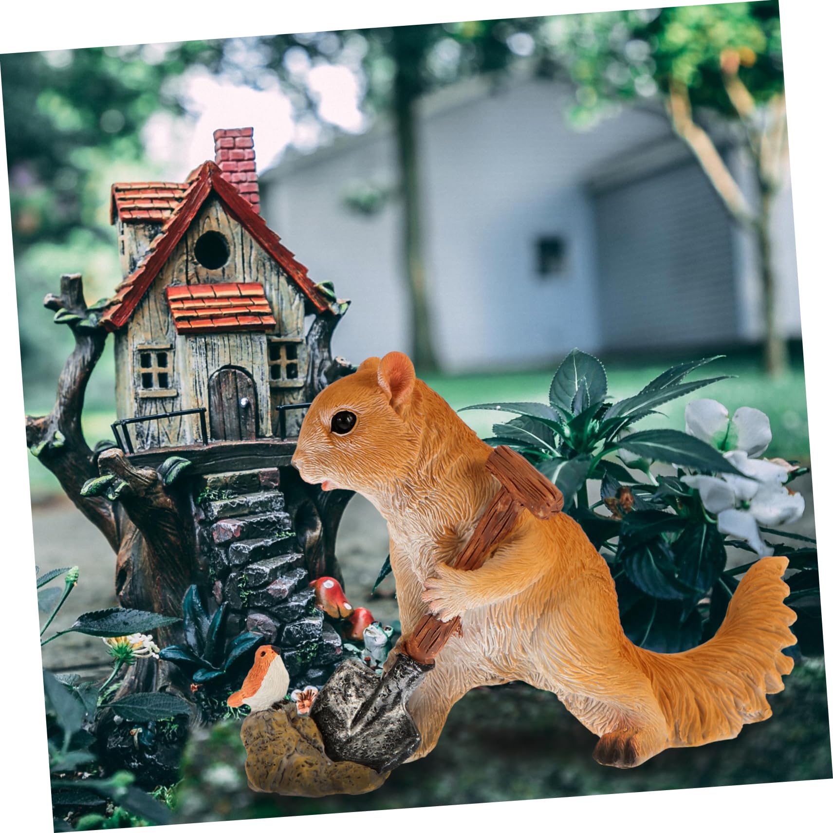 HEMOTON 2 Stück Resin Ornament Niedliche Garten Dekoration für Terrasse Langlebige Harzfigur für Innen und Außeneinsatz für Gartenliebhaber