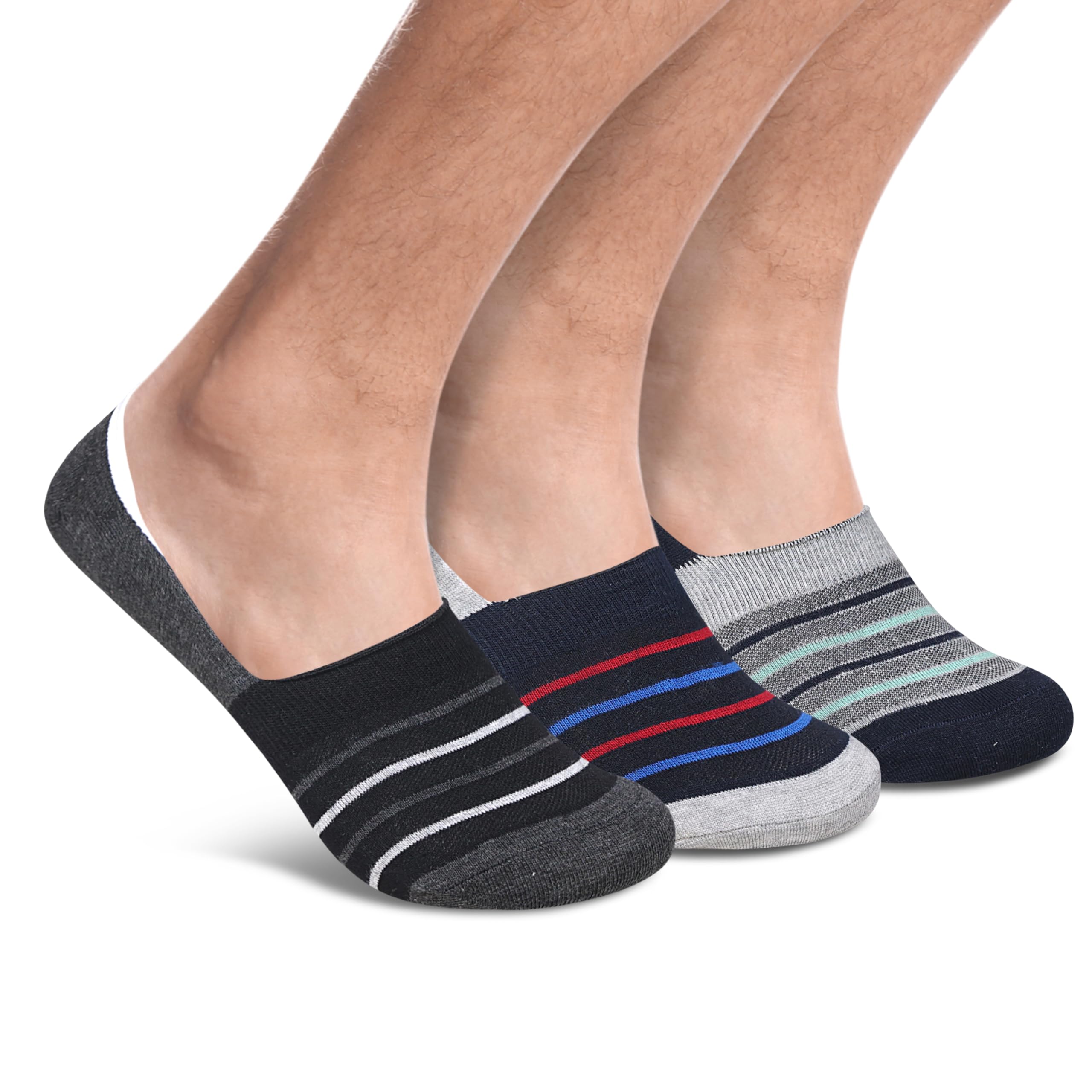 Men's Loafer Socks (Black, Grey, Navy) Pack of 3 Pairs-image-36