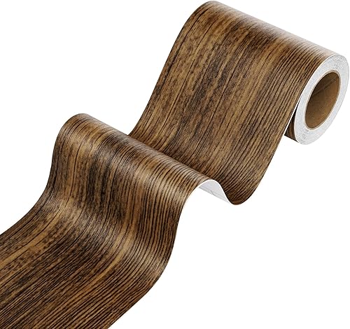 Stickyart Papel tapiz de madera con borde para despegar y pegar, borde de cinta de espejo de 50 pies, borde de marco de espejo, cinta de reparación