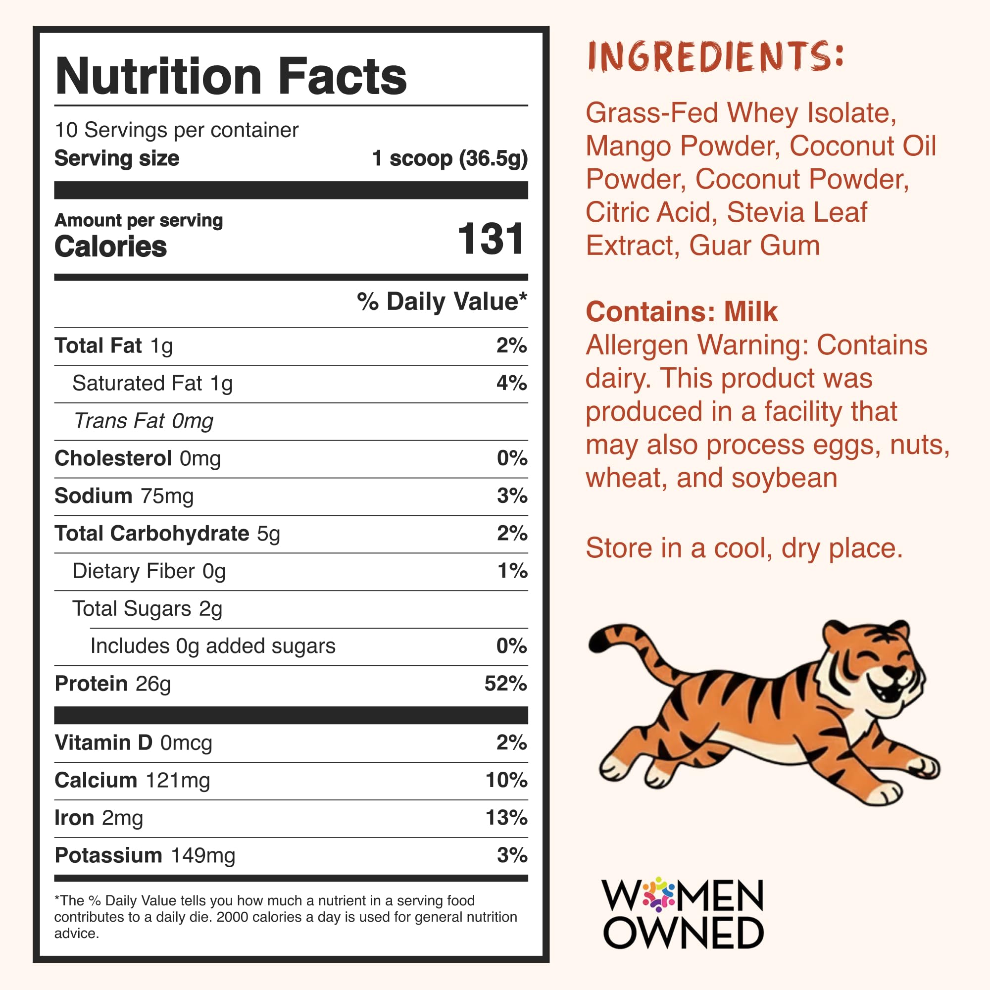 Lunar Lifts Coconut Mango Cream Protein Powder, Keto, 10 Servings — Amazon image 6