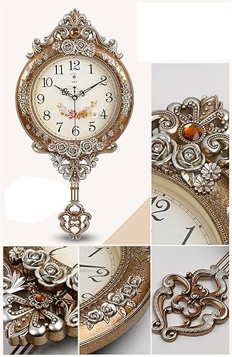 Miniatura 3 de Reloj de pared oscilante, silencioso de calidad sin tictac, funciona con pilas, 20 pulgadas19.9 in, cuadrado, fácil de leer, reloj para el hogar, la