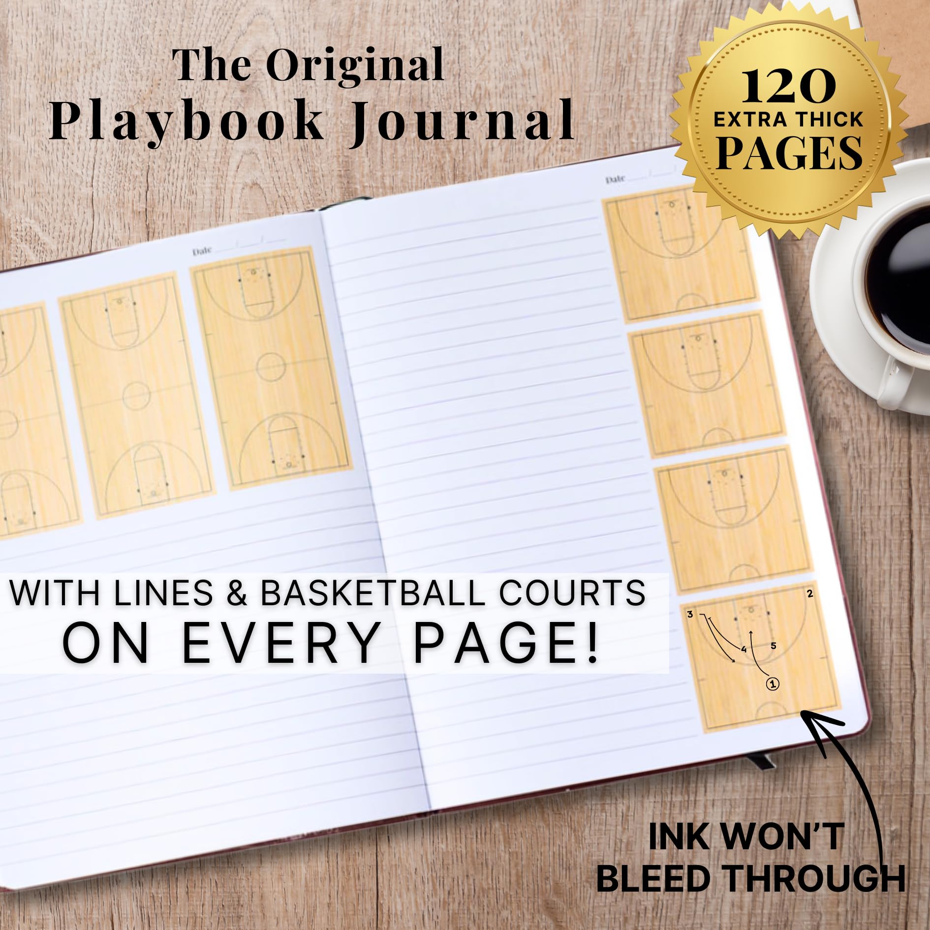 Amazon.com : The Playbook Journal - A Basketball Playbook Notebook,  Basketball Coach Gifts for Men & Women & Players, Coaching Notebook for  Coach ...
