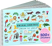 Cupkin Animals Habitat Kids Sticker Book: 500+ Stickers, 12 Coloring Pages & Scenes - Toddler Travel Activity for Ages 2-8
