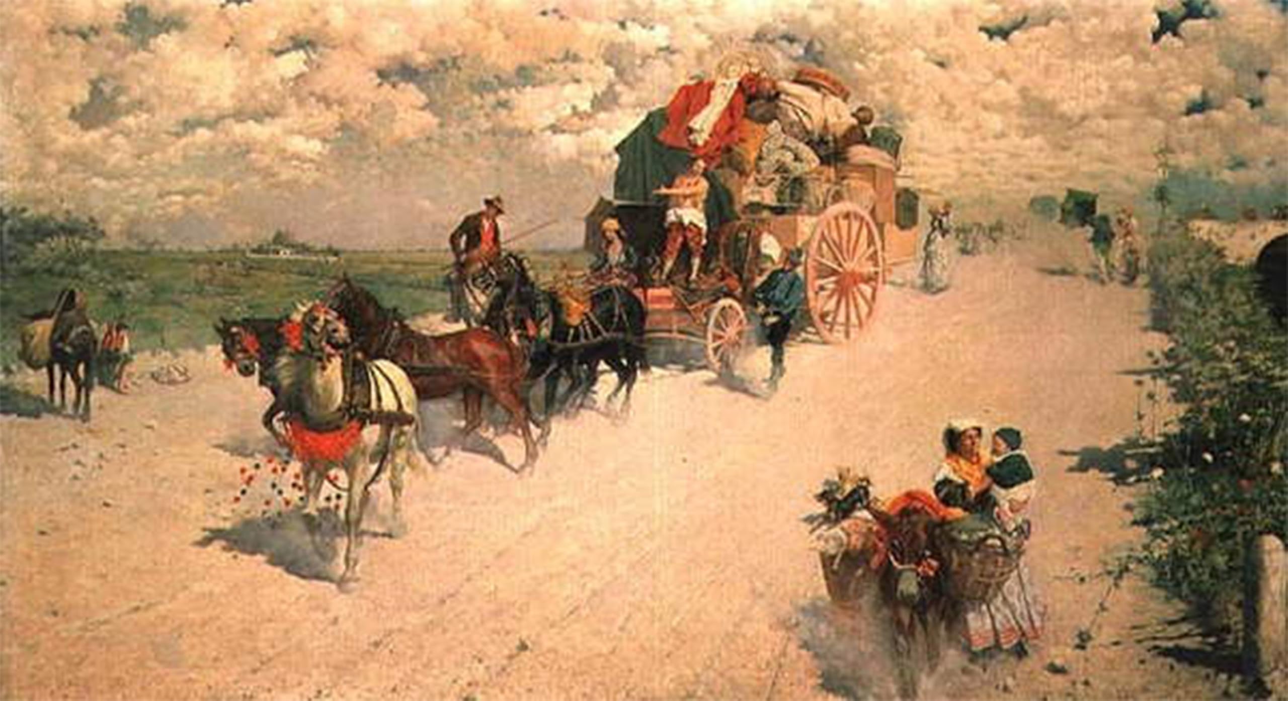 POSTERIIk Famous Modern Artwork Art Mural the Gypsy Wagon by Famou Painter Oil Paintings Pictures for Home Decor 60x90cm